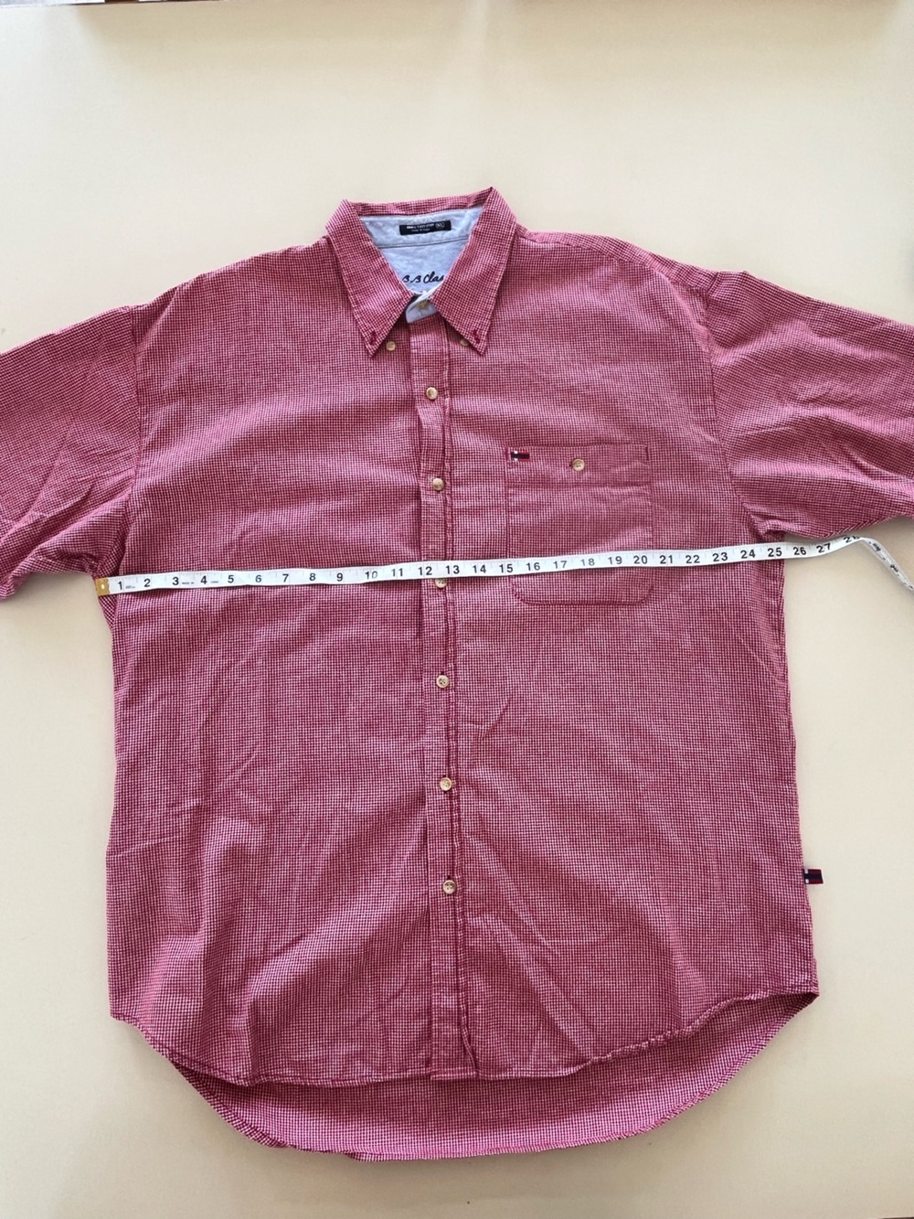 Men’s BB Classics red check shirt sleeve button down shirt - Picture 10 of 11